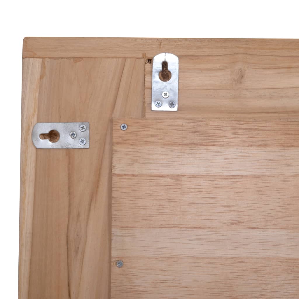 Veggspeil Tre teak 90x60 cm rektangulært