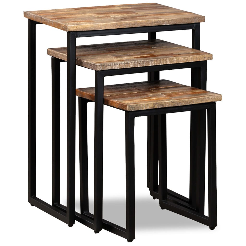 Salongbord Sofabord Tre Gjenvunnet 3 deler heltre