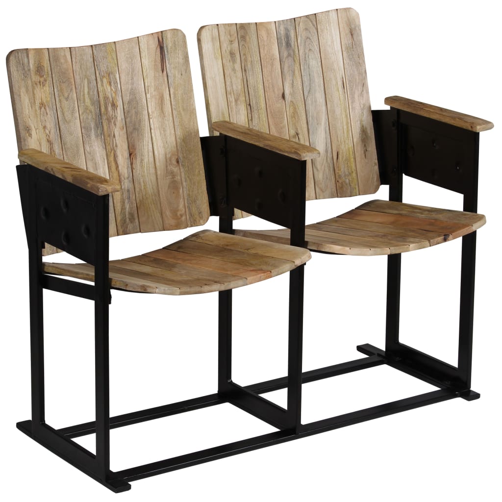 2-seters benk heltre mango og stål