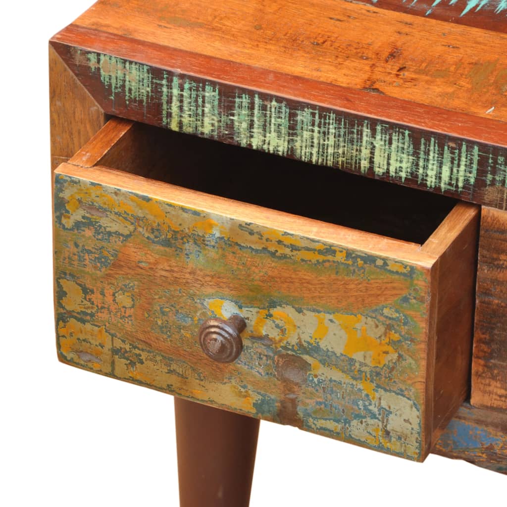 Salongbord Sofabord Tre Gjenvunnet Heltre med buede kanter 1 skuff