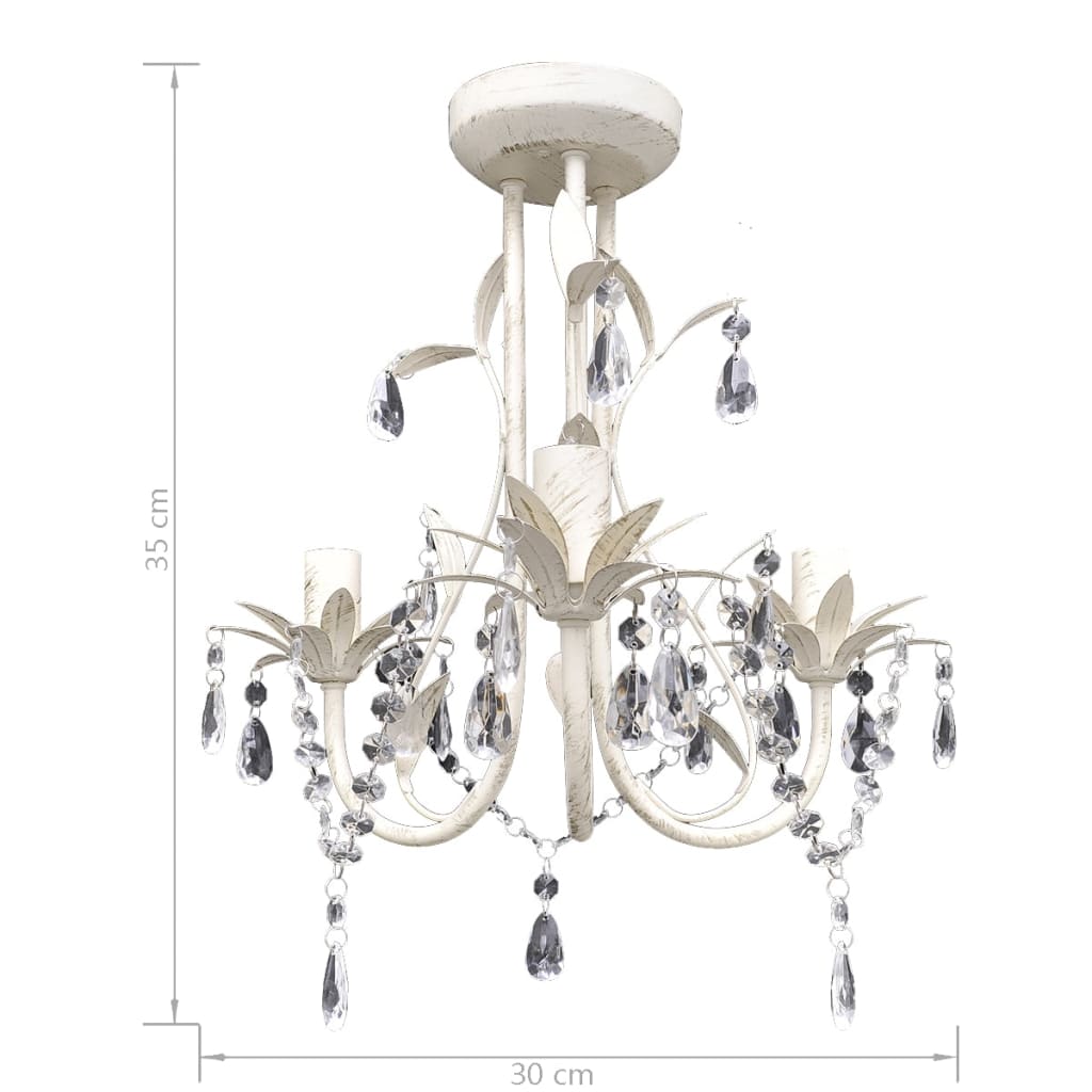 Taklampe Lysekrone KrystalTaklampe Lysekrone 4 stk elegant Hvit