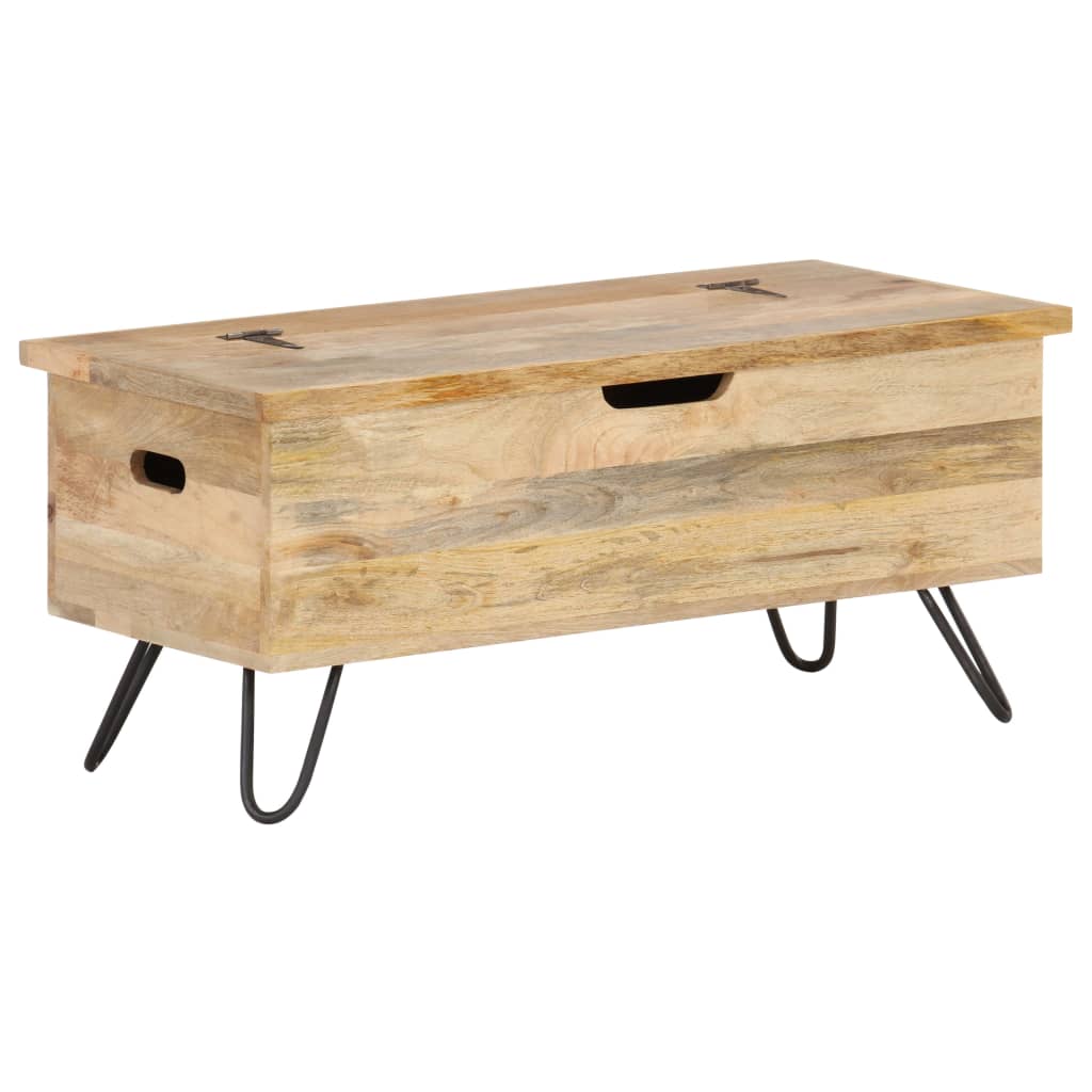 Oppbevaringskiste 90x40x45 cm heltre mango