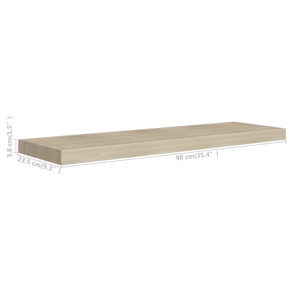 Vegghylle Brun Eik Flytende 4 stk 90x23,5x3,8 cm