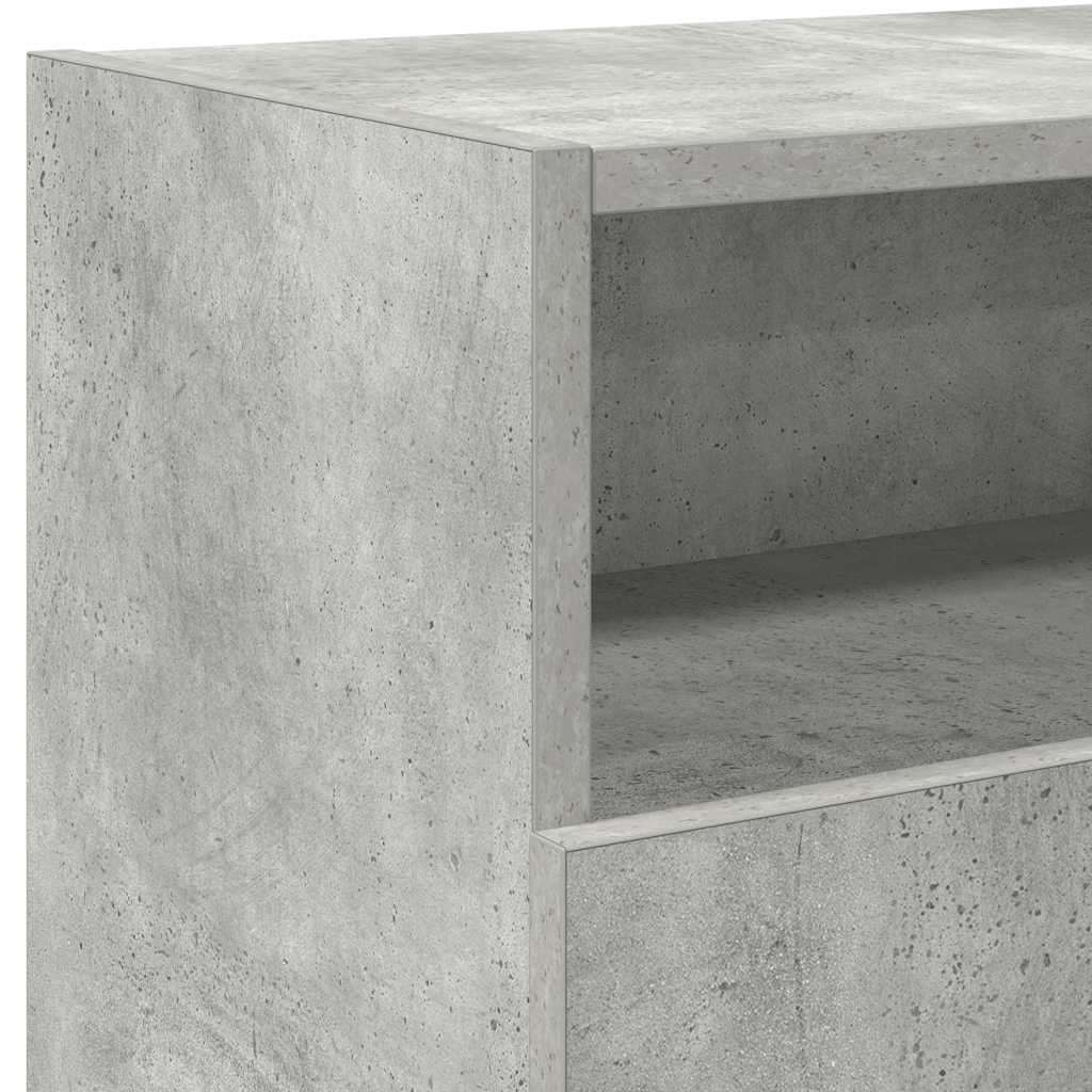 TV-Møbel Betonggrå TV-benk med LED-lys 120x30x50 cm