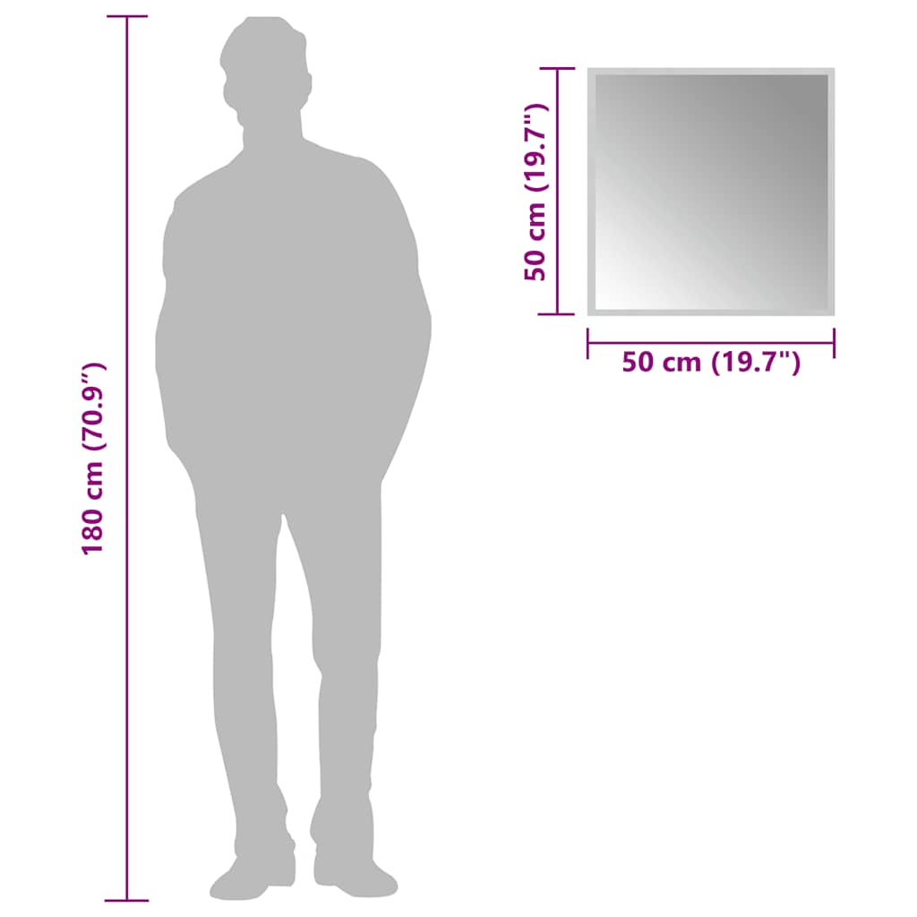 Baderomsspeil med LED 50x50 cm