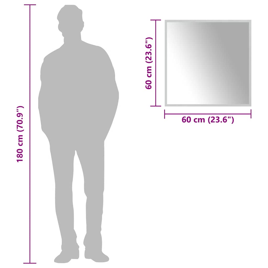 Baderomsspeil med LED 60x60 cm