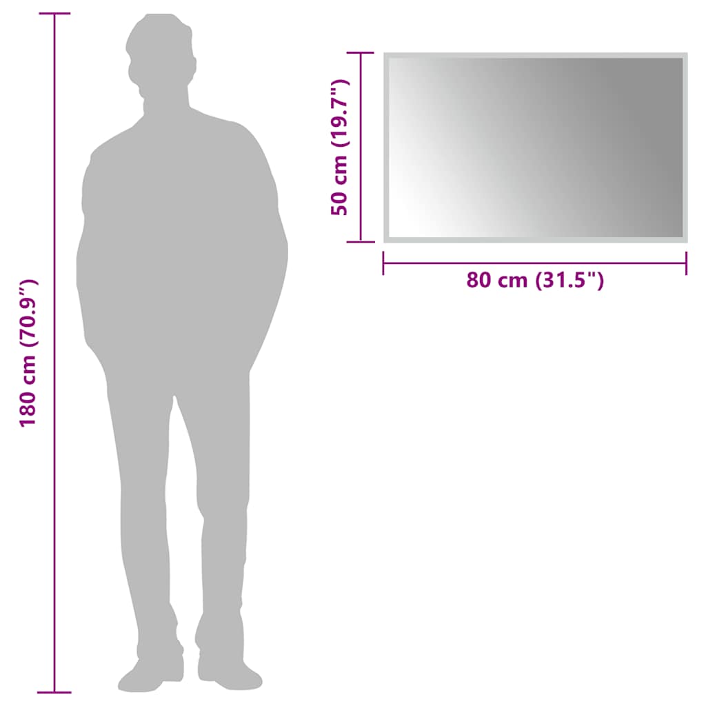 Baderomsspeil med LED 80x50 cm