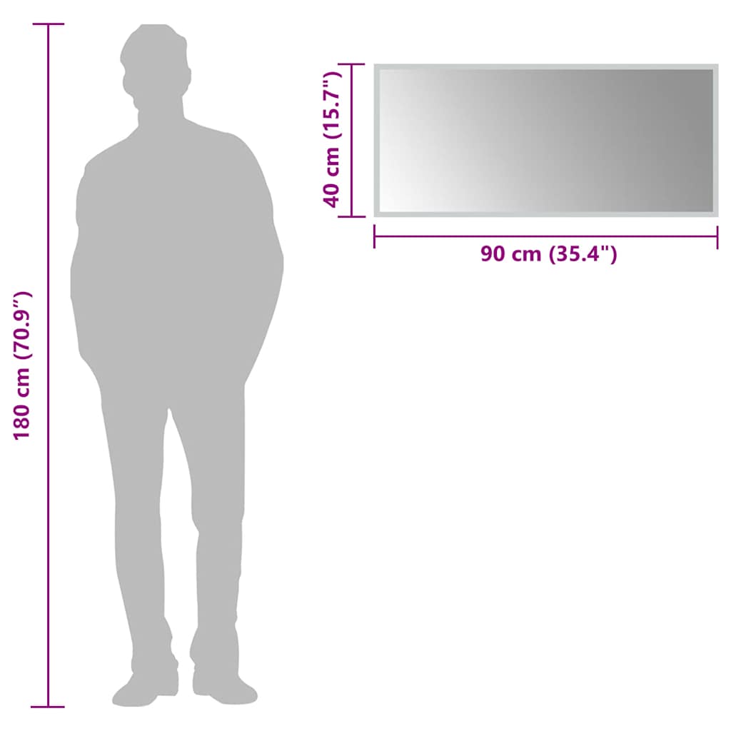 Baderomsspeil med LED 90x40 cm