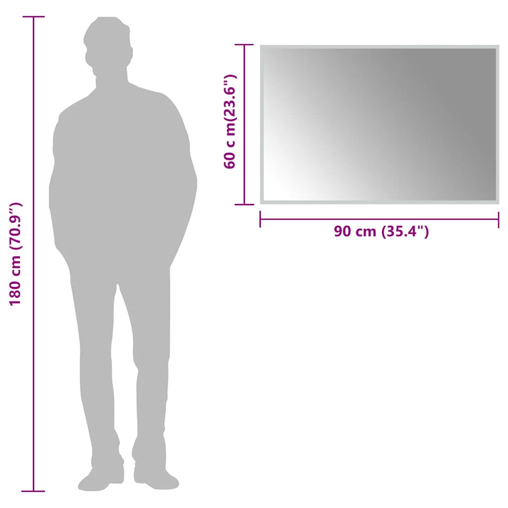 Baderomsspeil med LED 90x60 cm