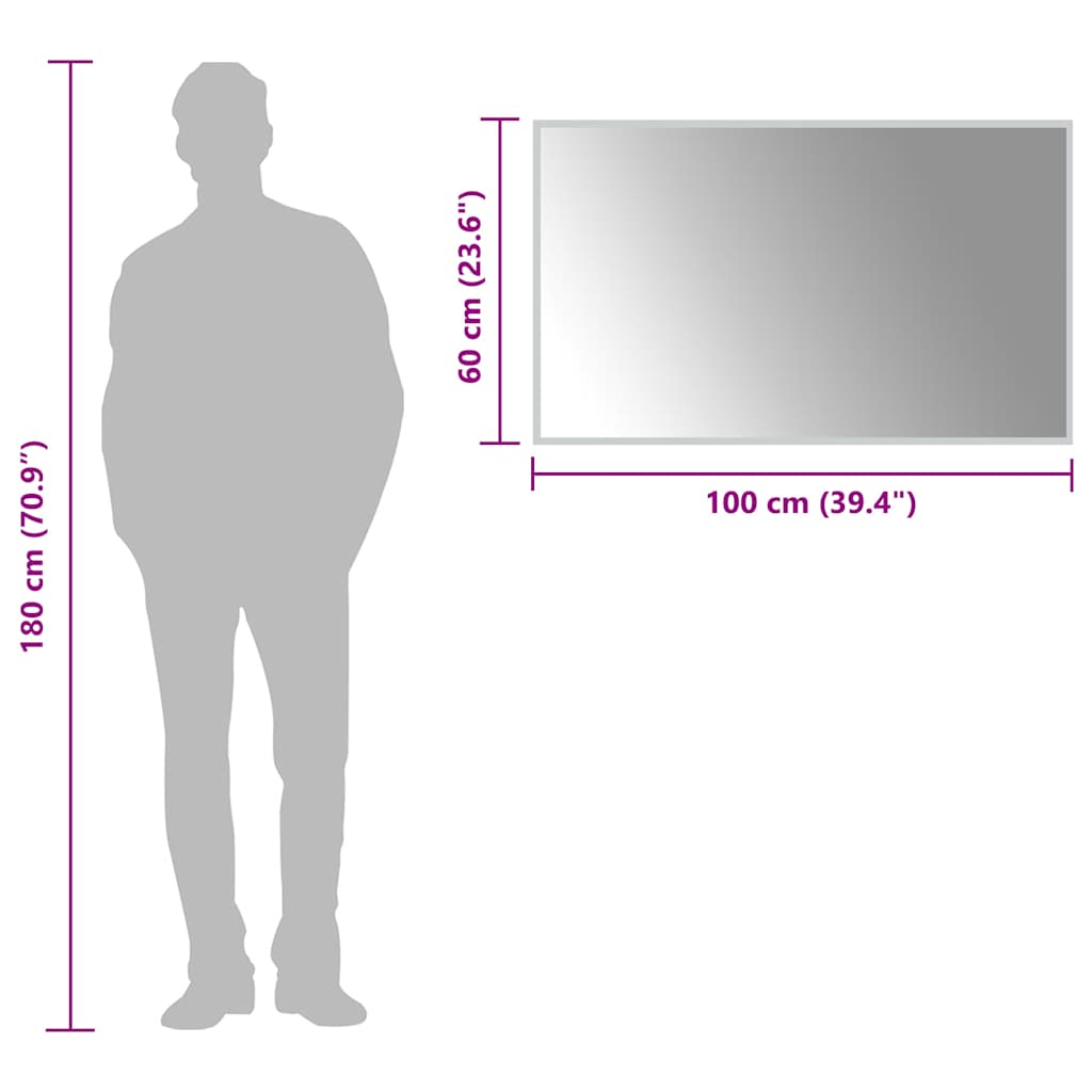 Baderomsspeil med LED 100x60 cm