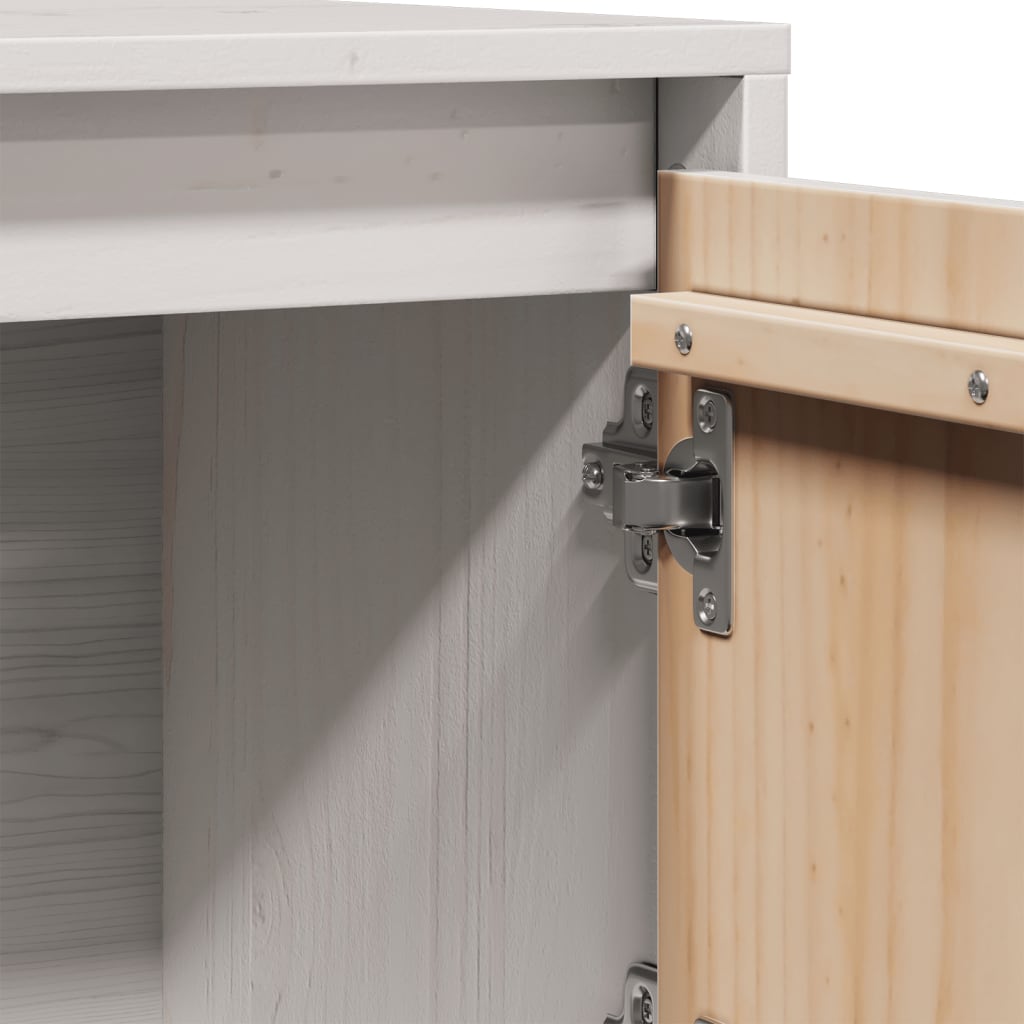 Skap Hvit 74x35x117 cm heltre furu