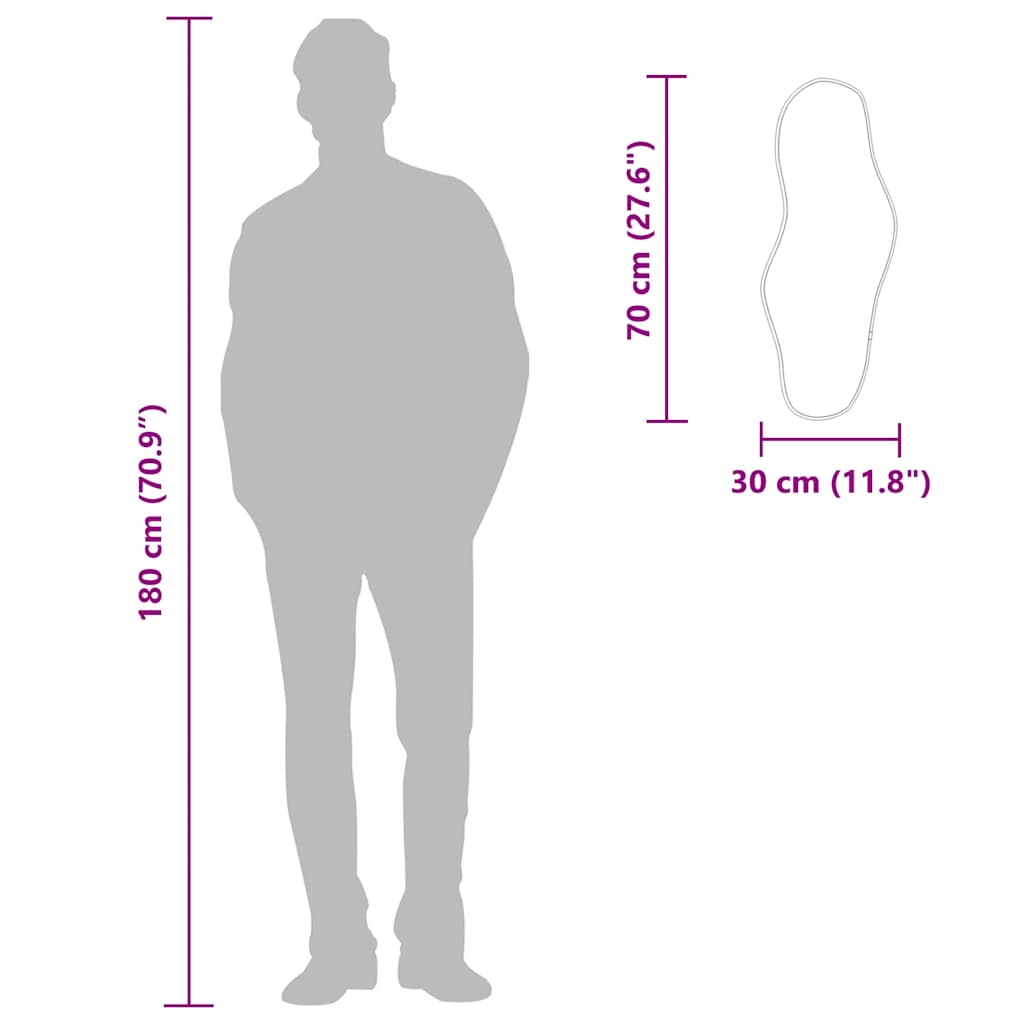 Veggspeil Svart 70x30 cm