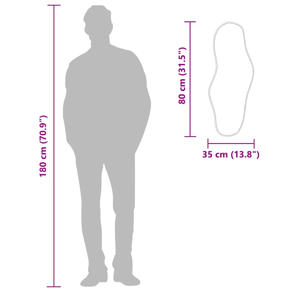 Veggspeil Svart 80x35 cm