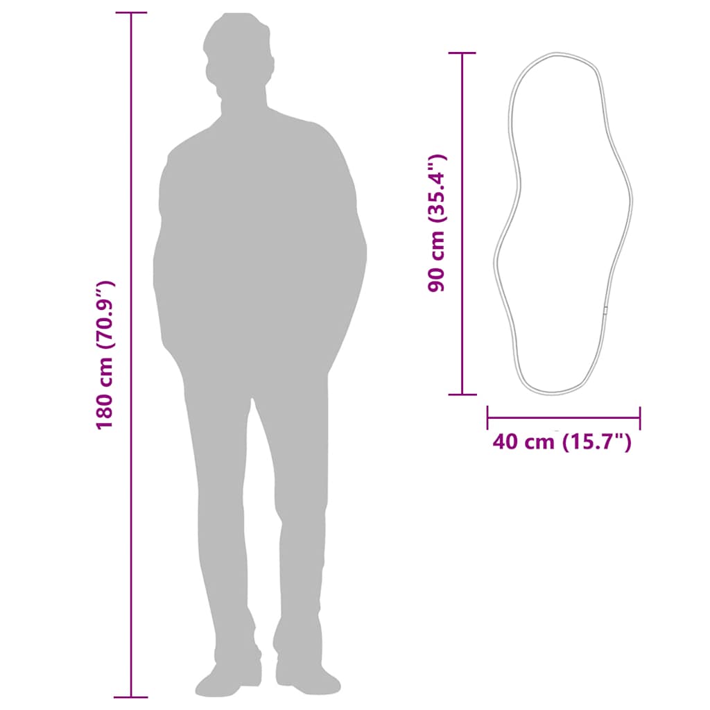 Veggspeil Svart 90x40 cm