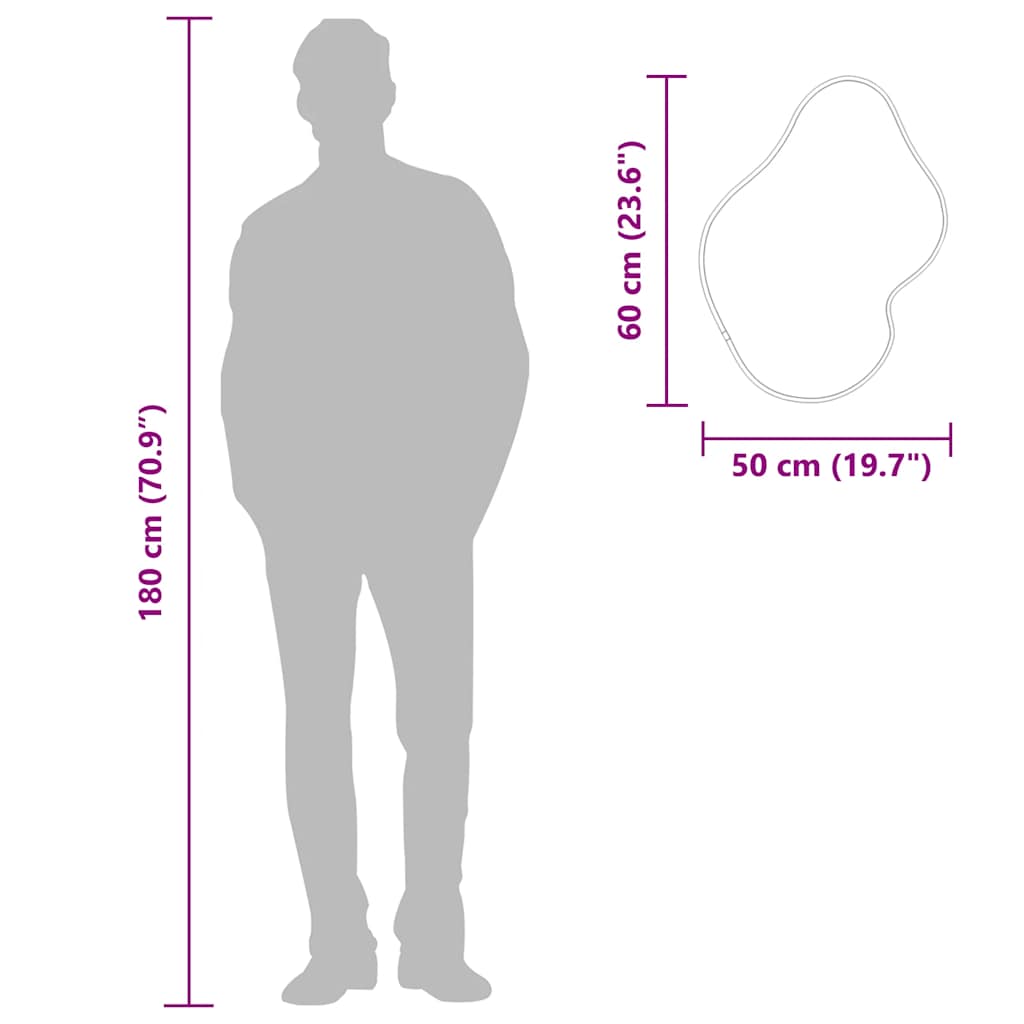 Veggspeil Svart 60x50 cm