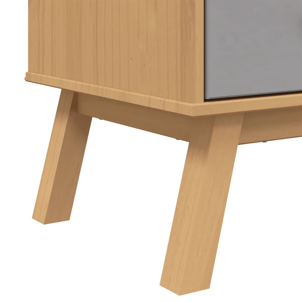 Skap Grå og Brun OLDEN 85x43x125 cm heltre furu