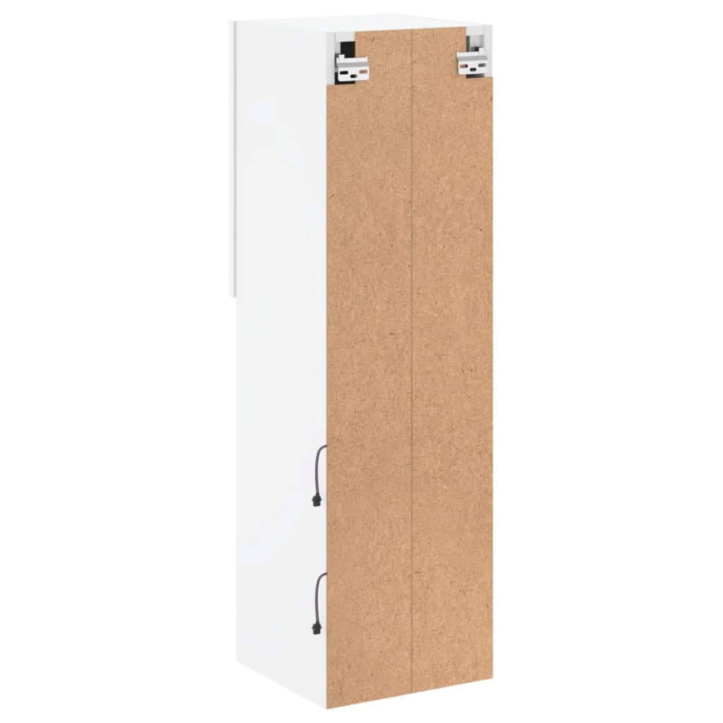 TV-Møbel Hvit Tv-benk med LED-lys 30,5x30x102 cm