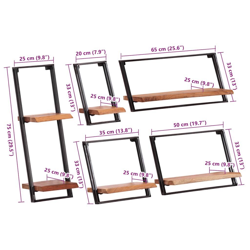 Vegghylle Tre 5 stk heltre akasie