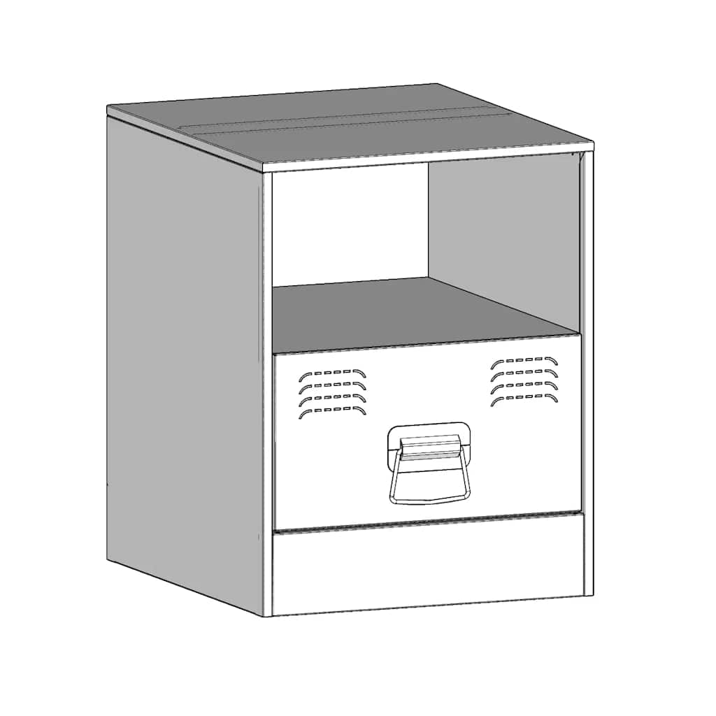 Nattbord 2 stk olivengrønn 34,5x39x44 cm stål