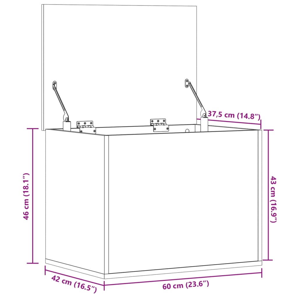 Oppbevaringskiste Sonoma Eik 60x42x46 cm