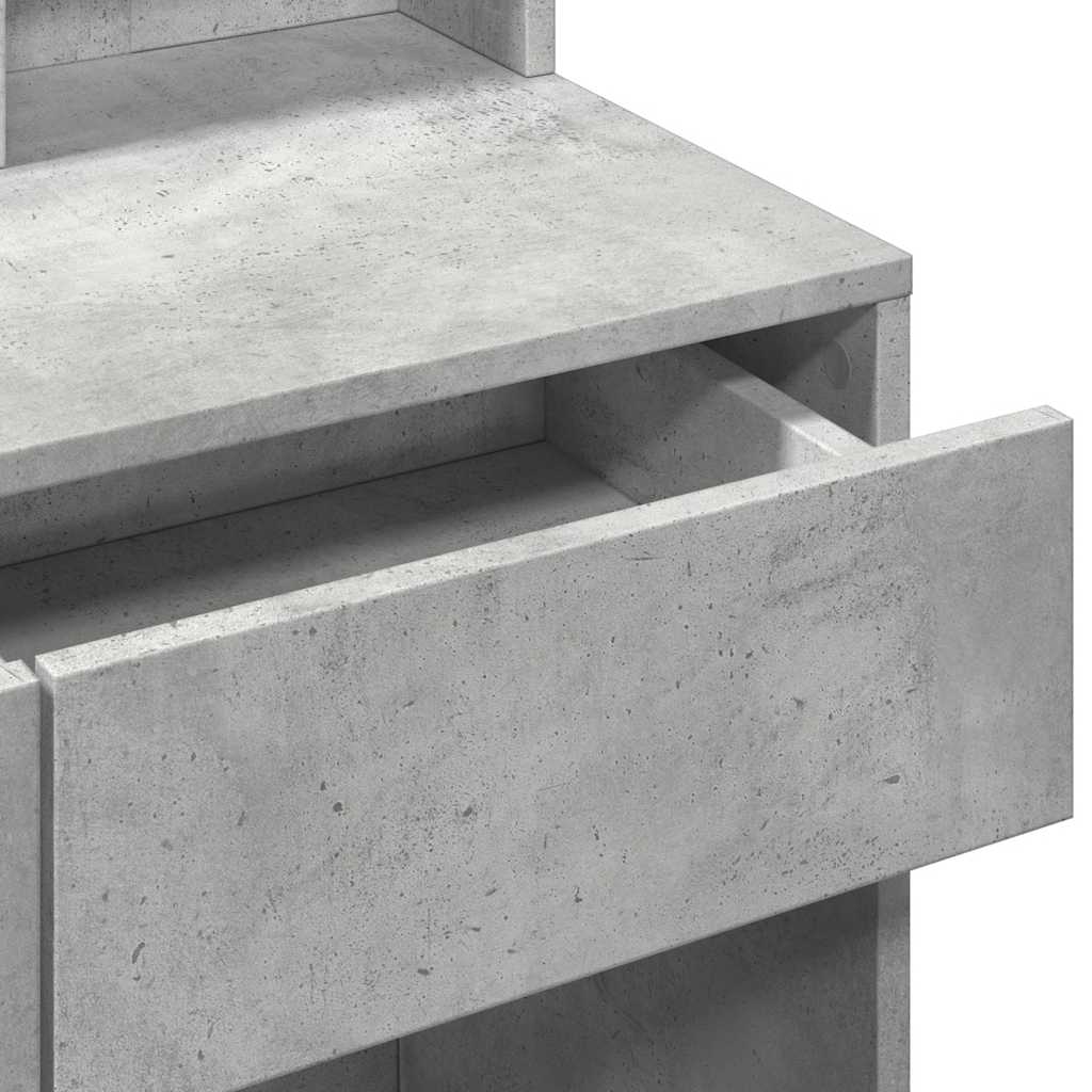 Sminkebord Betonggrå LED 80x41x144,5 cm