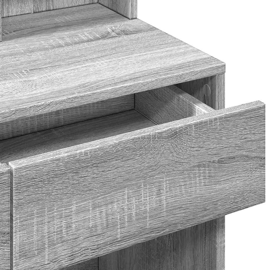 Sminkebord Sonoma Grå LED 80x41x144,5 cm