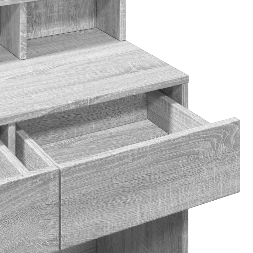 Sminkebord Sonoma Grå LED 80x41x134,5 cm