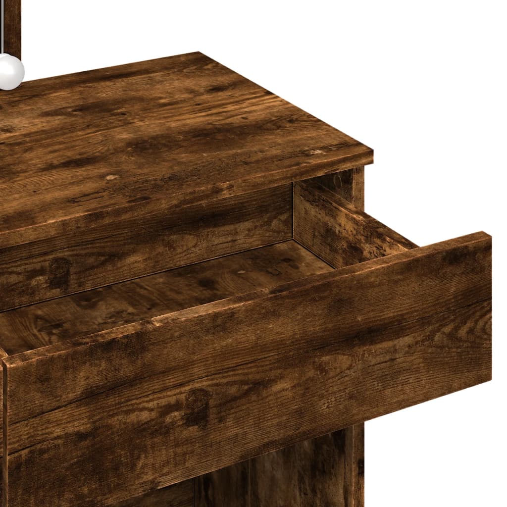 Sminkebord Røkt Eik LED 100x40x130 cm