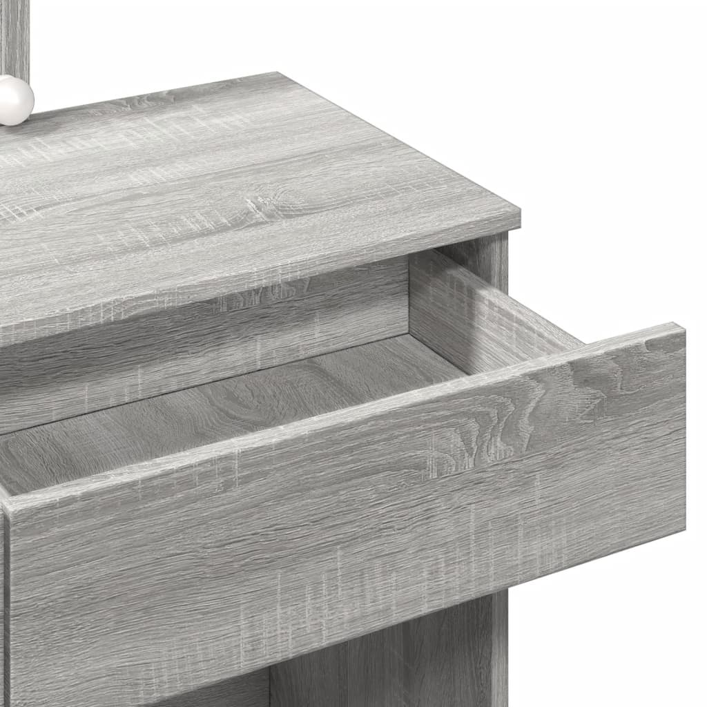 Sminkebord Sonoma Grå LED 100x40x130 cm