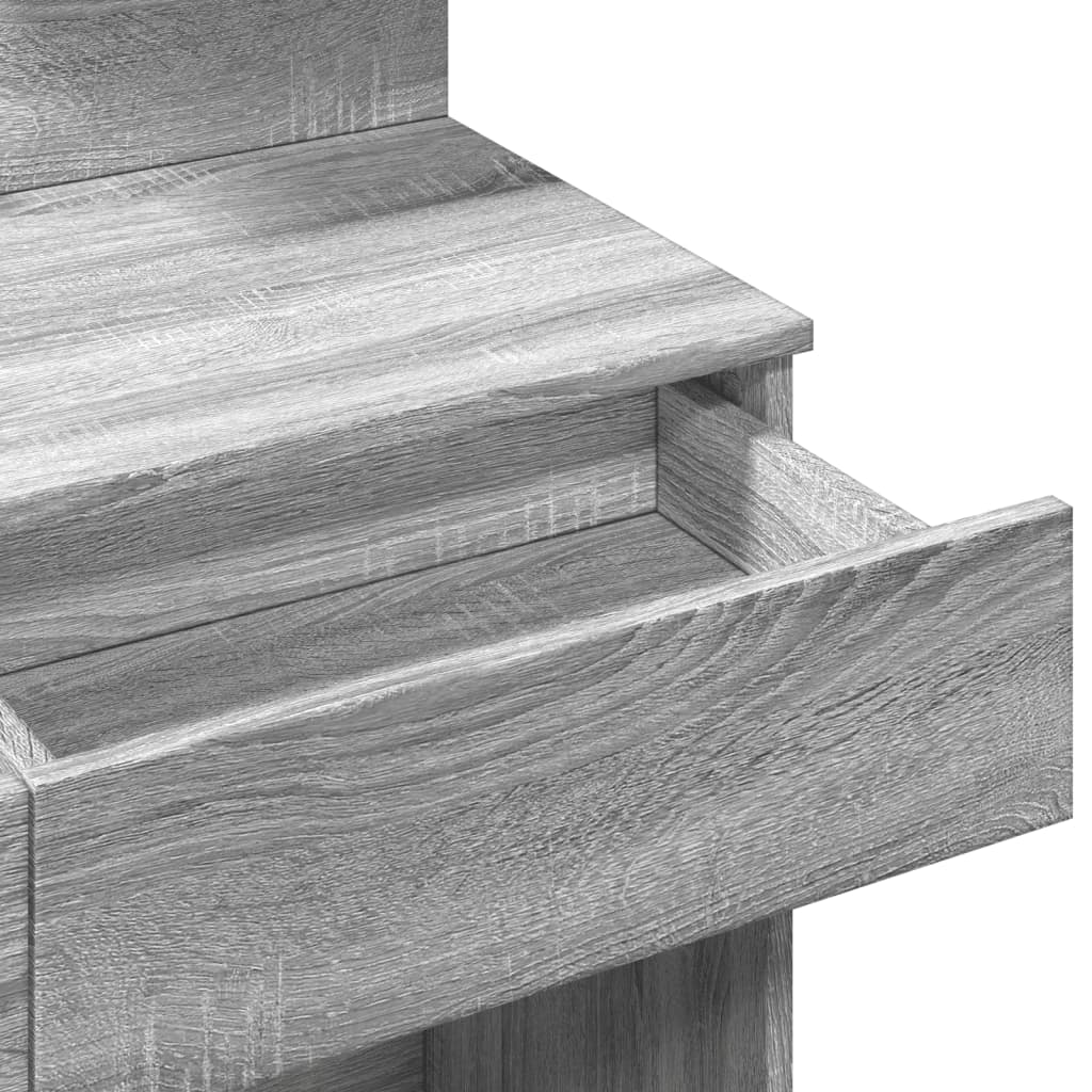 Sminkebord Sonoma Grå LED 100x40x130 cm