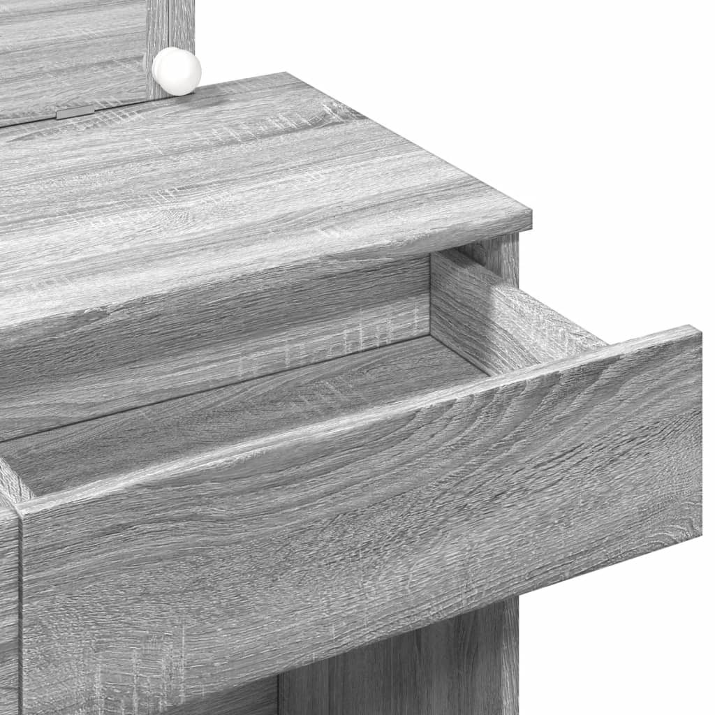 Sminkebord Sonoma Grå LED 100x40x120 cm