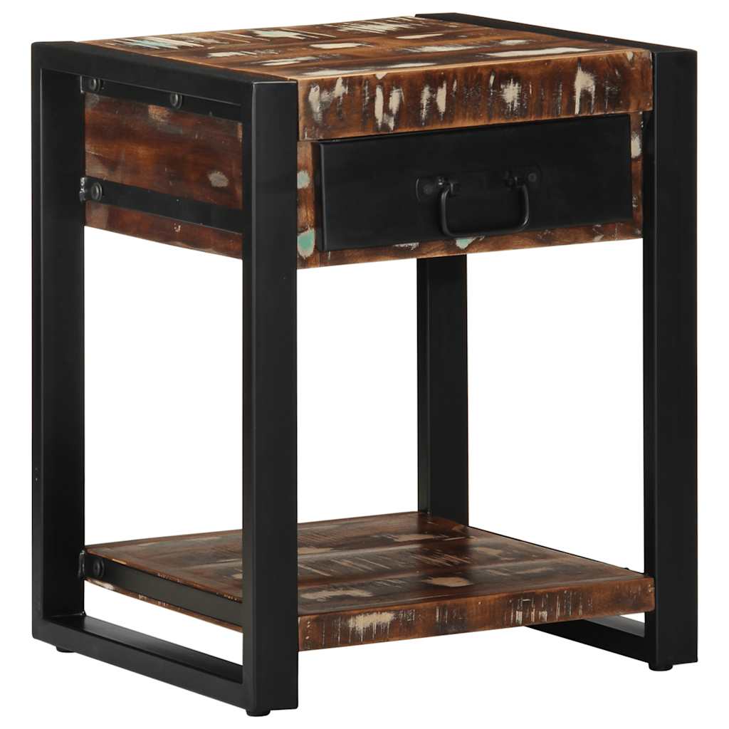 Sidebord Tre flerfarget 40x40x50 cm gjenvunnet heltre