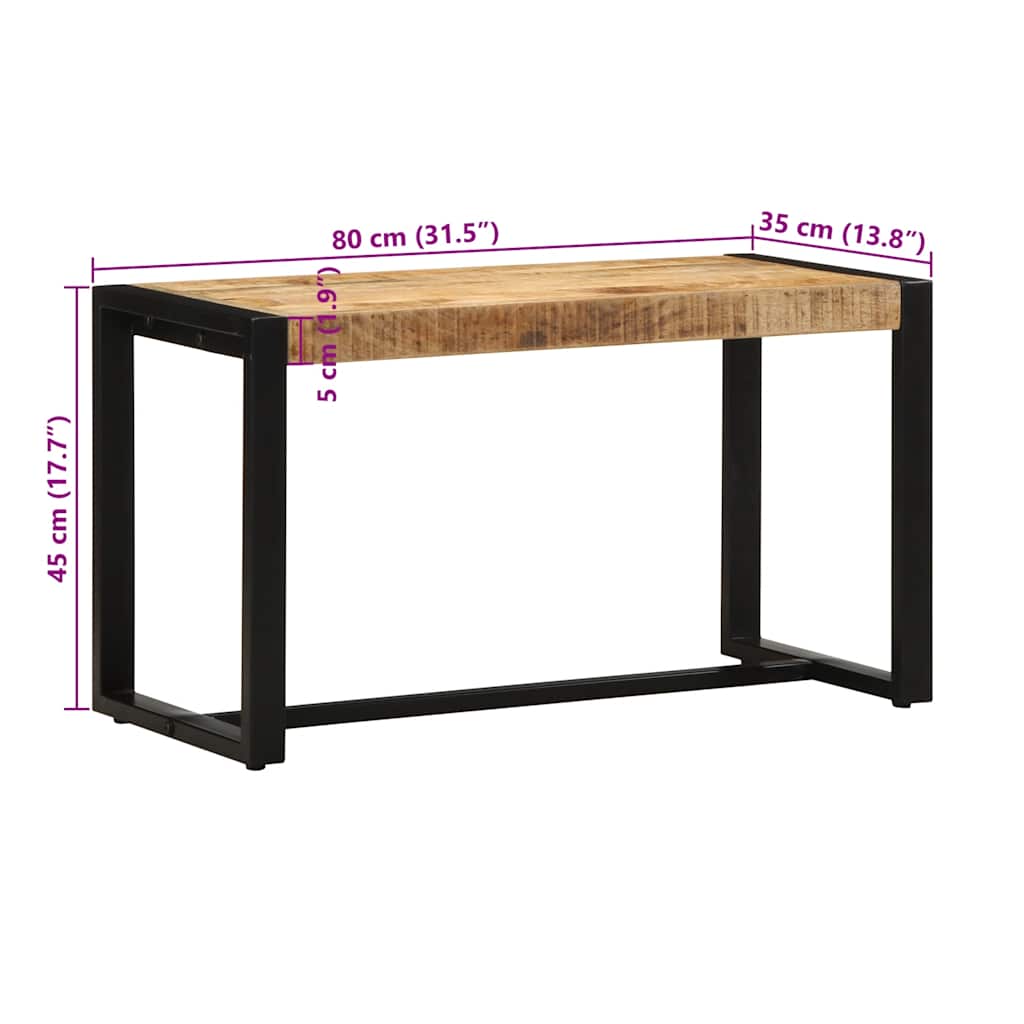 Sittebenk Skobenk 80x35x45 cm grovt heltre mangotre