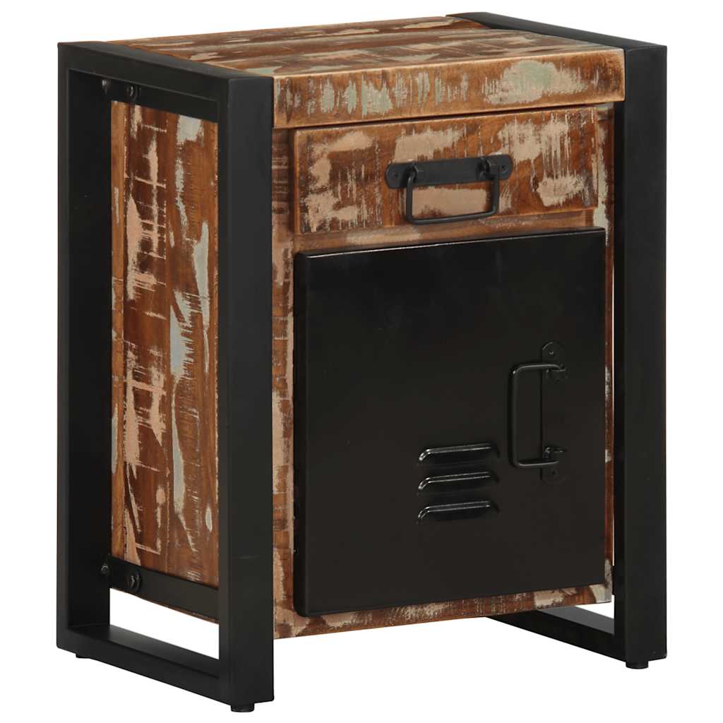 Nattbord Sengbord Tre Gjenvunnet Heltre flerfarget 40x30x50 cm