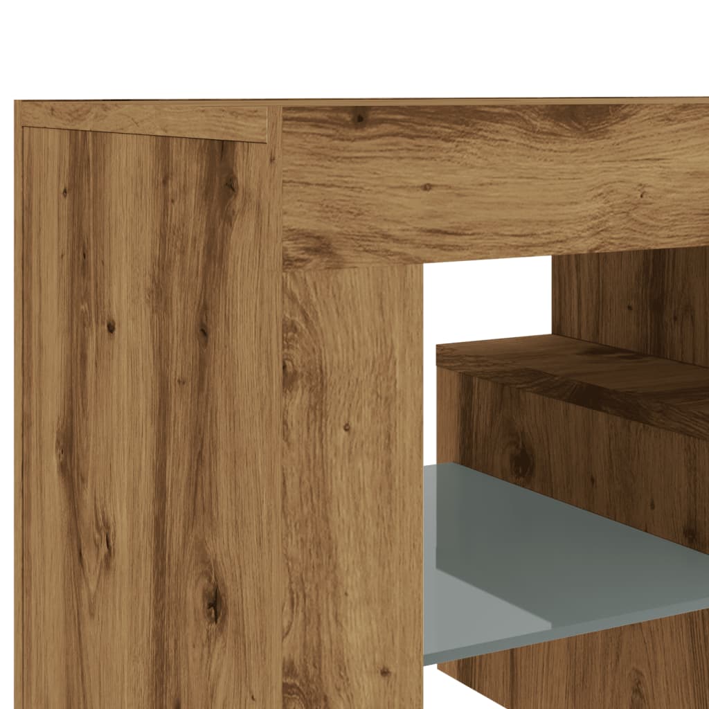 TV-Møbel Artisan Eik TV-benk med LED-lys 120x36,5x40 cm