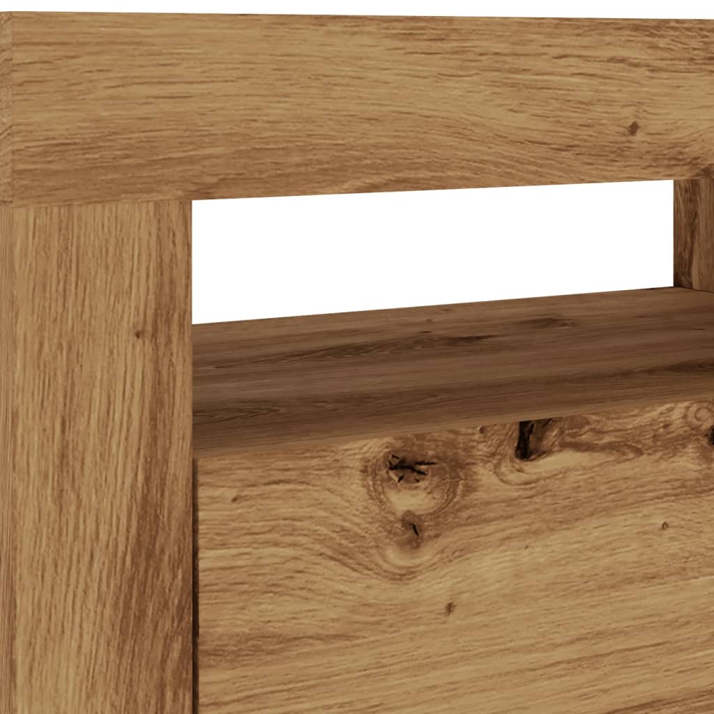 TV-Møbel Artisan Eik TV-benk med LED-lys 120x35x40 cm