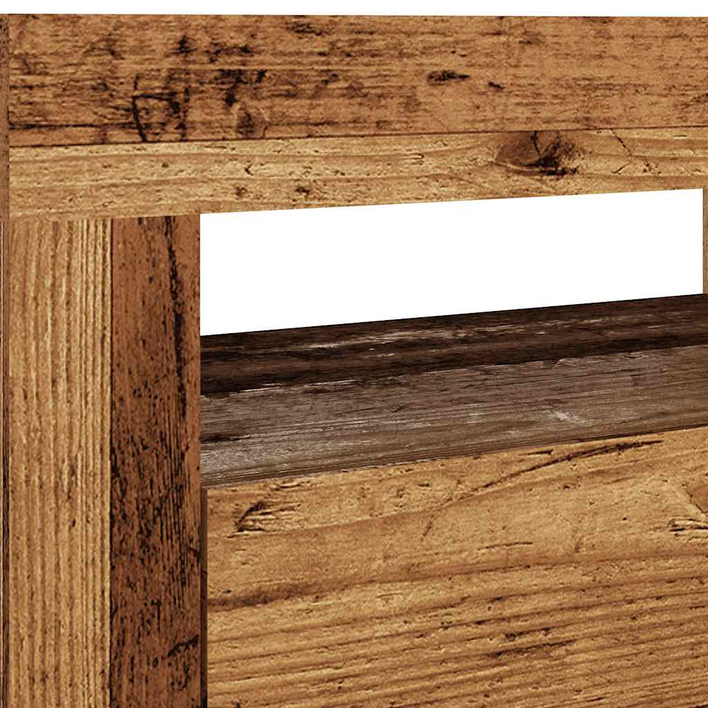 TV-Møbel Gammelt Tre TV-benk med LED-lys 120x35x40 cm