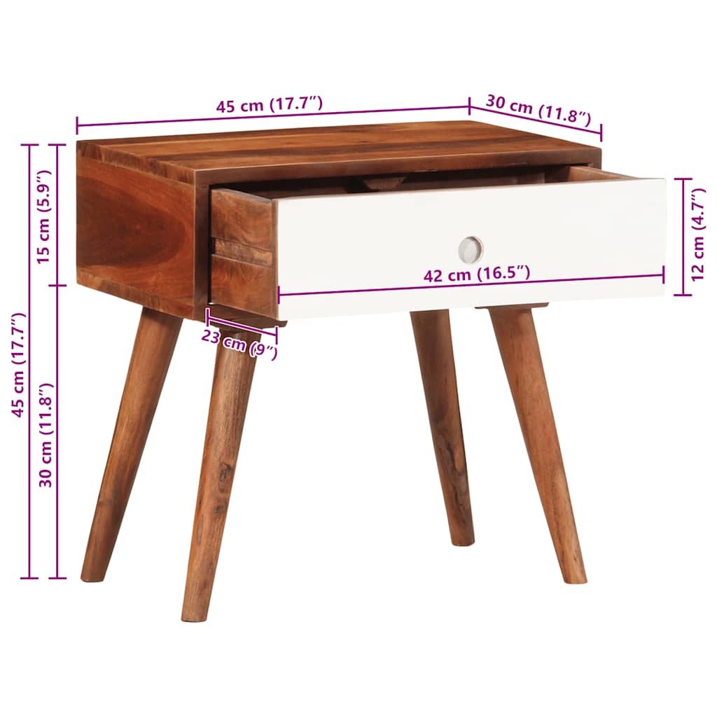 Sidebord Tre 45x30x45 cm heltre akasie