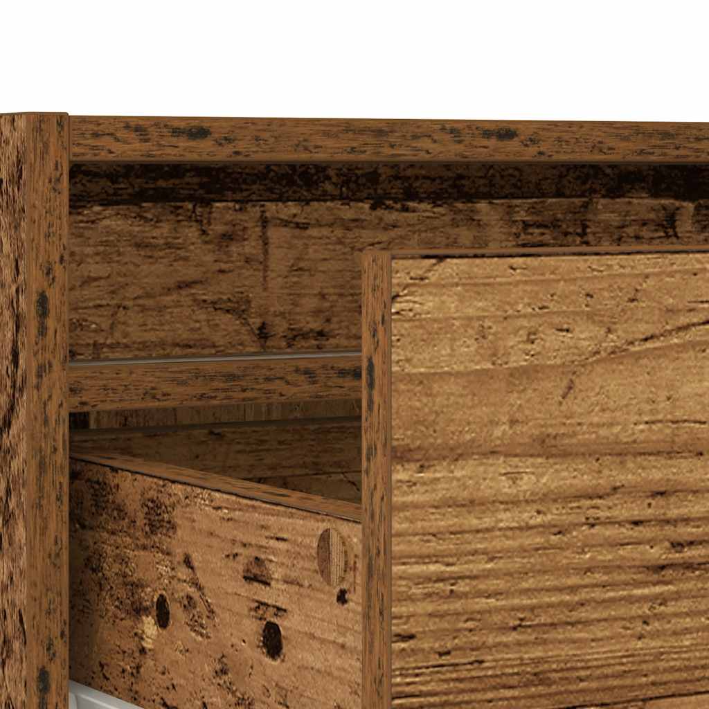 TV-Møbel Gammelt Tre Tv-benk med LED-lys 75x35,5x25 cm