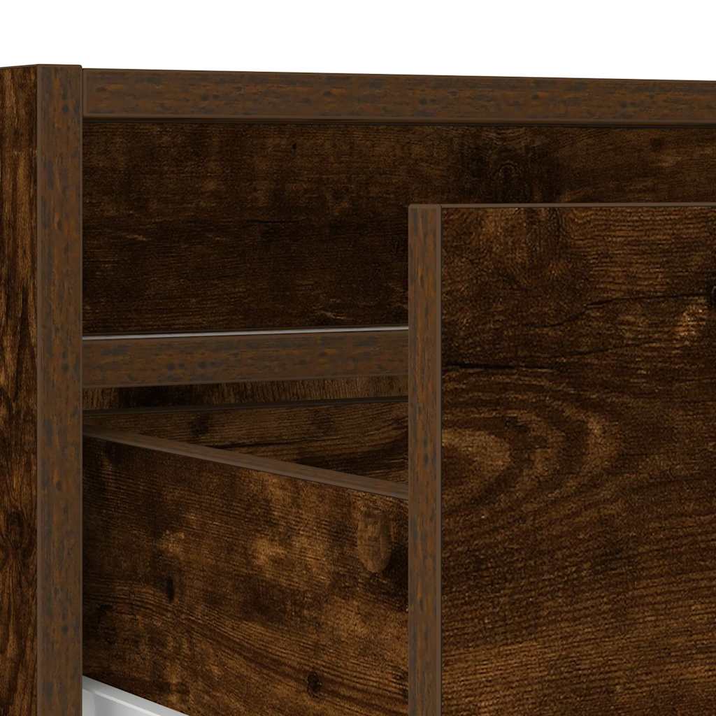 TV-Møbel Røkt EikTV-benk med LED-lys 100X35,5x25 cm