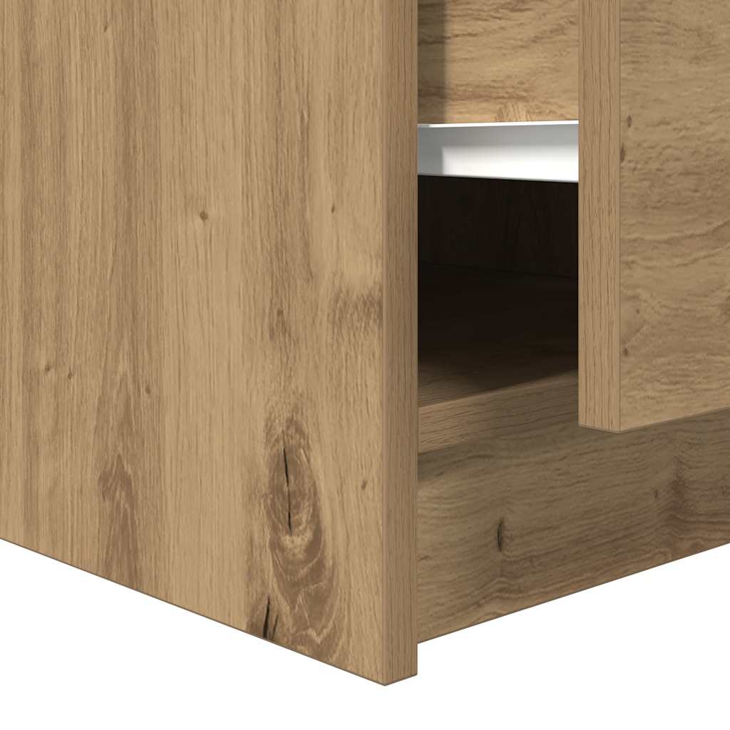 Salongbord Sofabord Artisan Eik med skuffer 70,5x70x40 cm