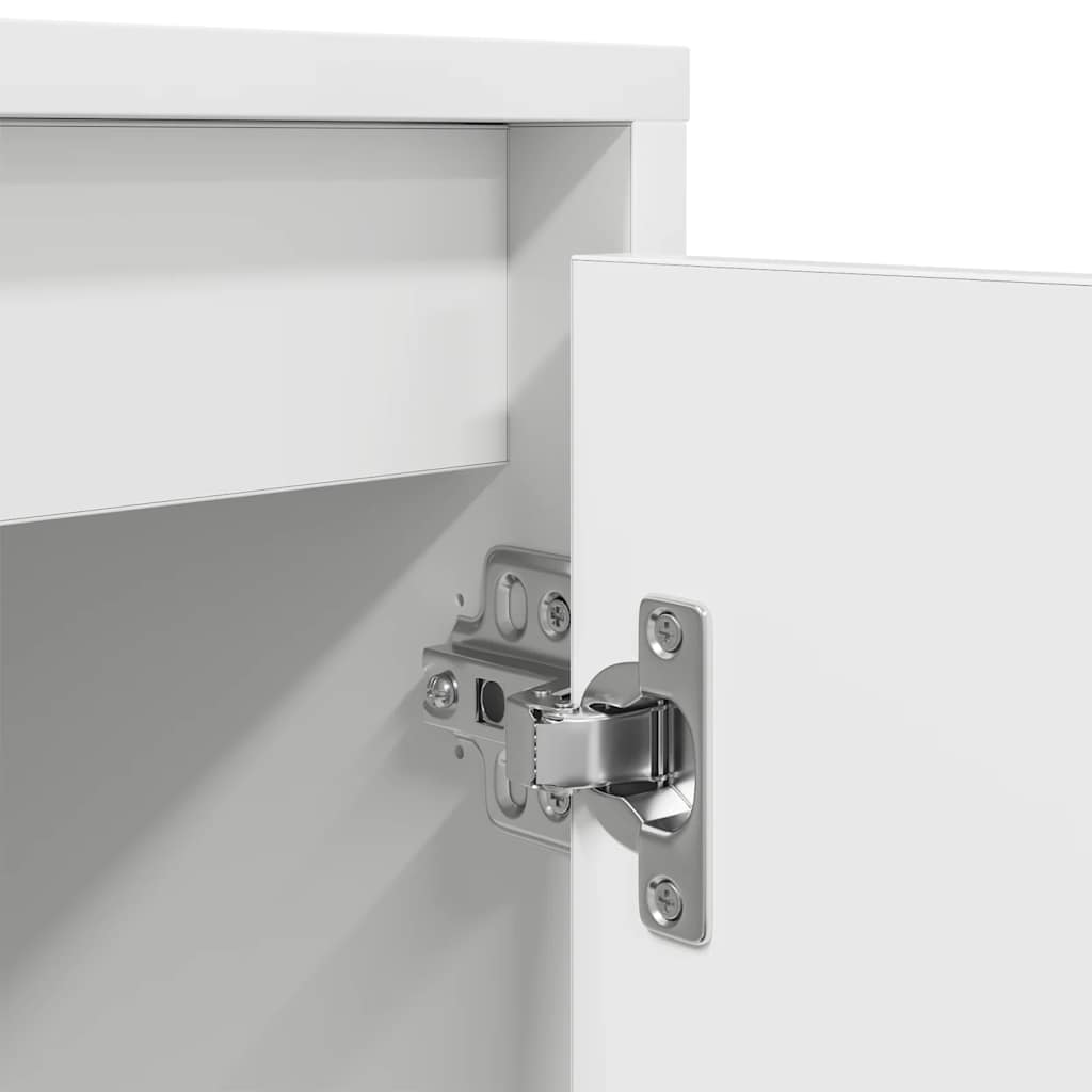 TV-Møbel Hvit TV-benk med LED-lys 160,5x41x50 cm