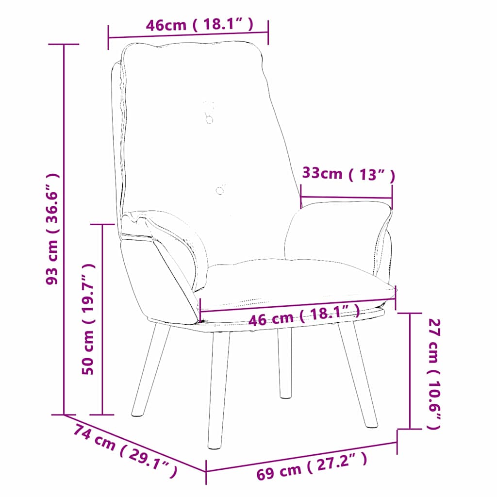 Stol Mørke grå 69 x 74 x 93 cm stoff