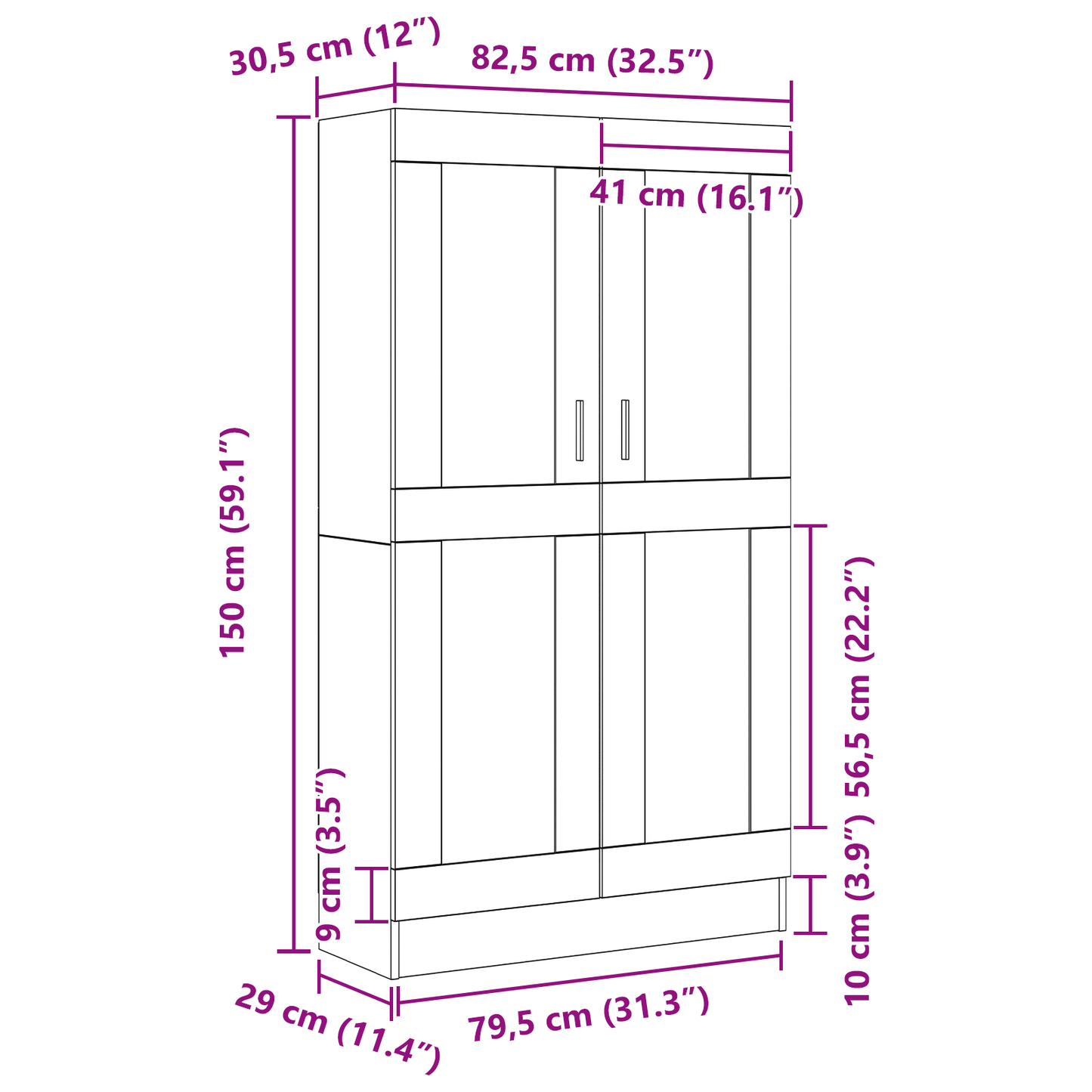 Bokhylle Svart Eik 82,5x30,5x150 cm, lagd av