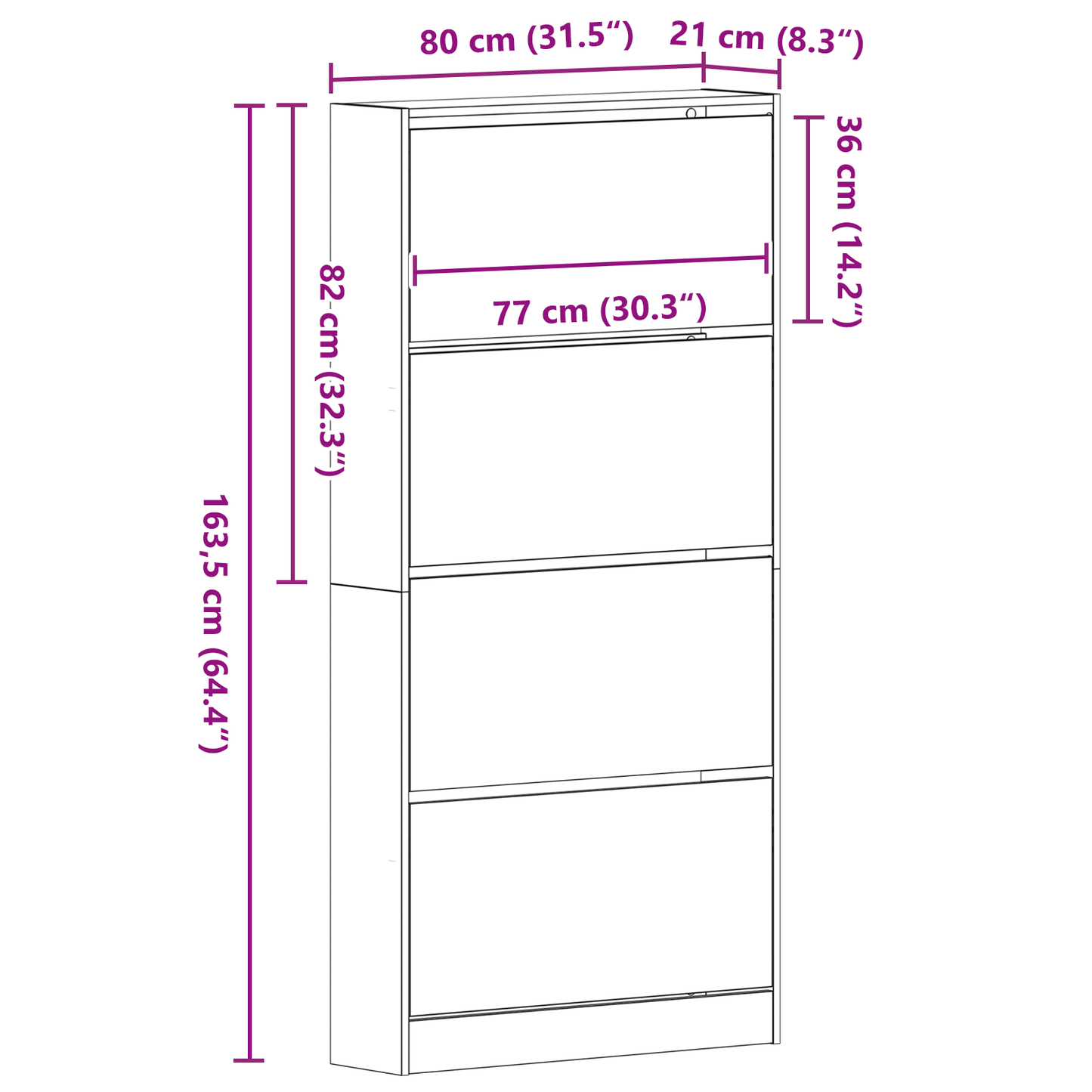 Skoskap Skohylle Skobenk Gammelt Tre 80 x 21 x 163.5 cm