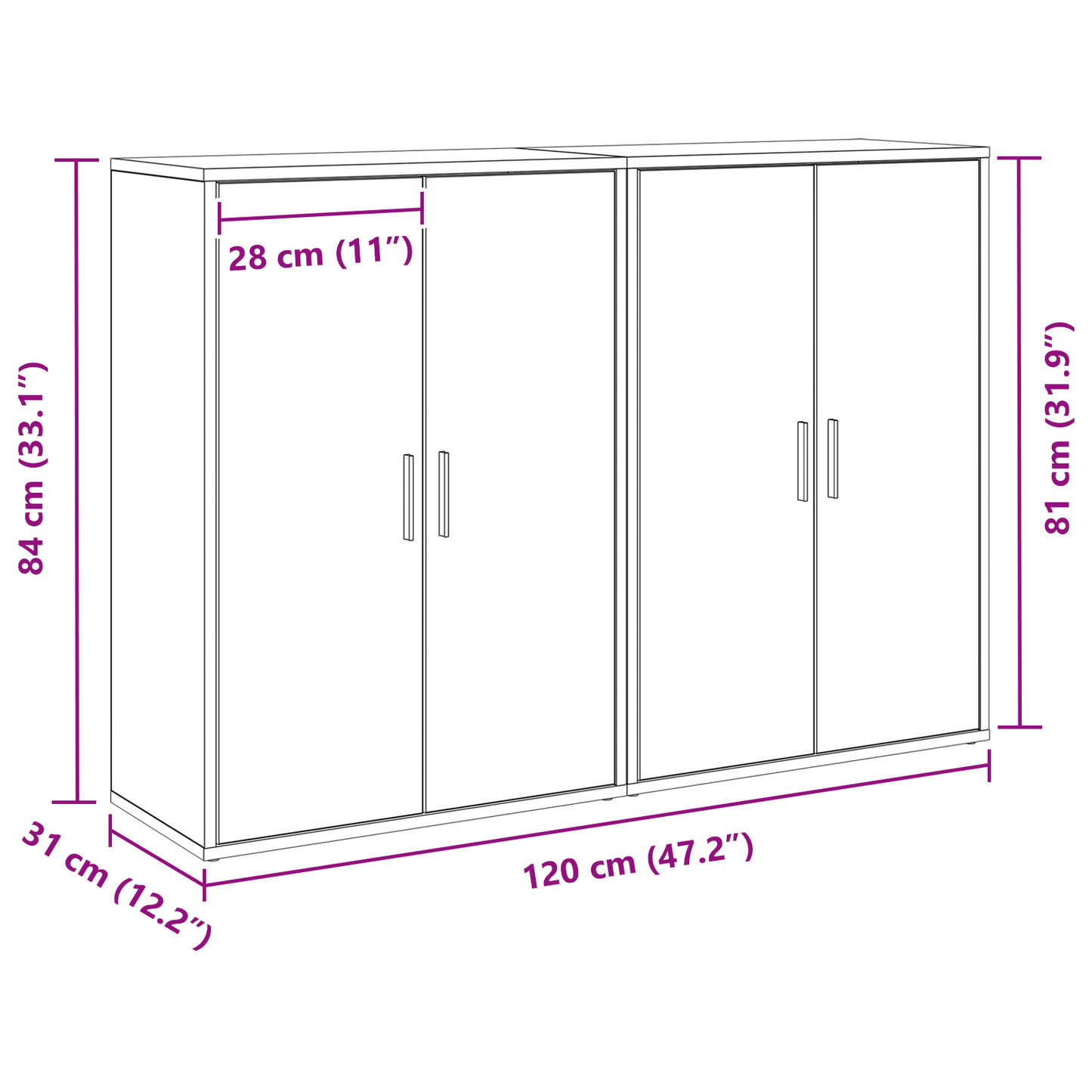 Skjenk Gammelt Tre 60 x 31 x 84 cm