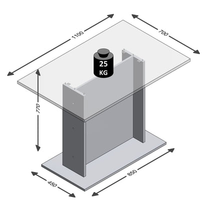 Spisebord Kjøkkenbord 110 cm betonggrå