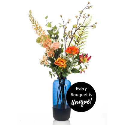 Kunstige planter blomster bukett Happy Orange XL