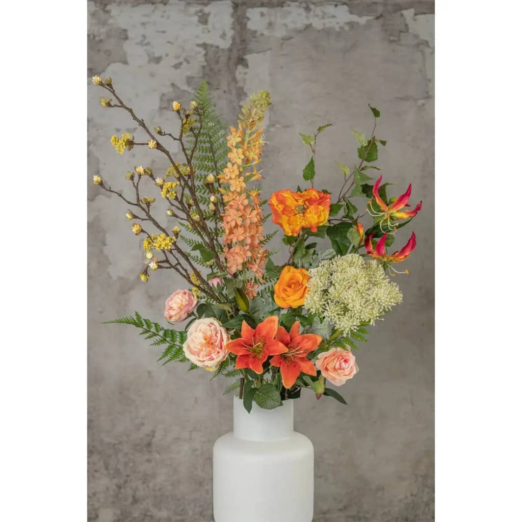 Kunstige planter blomster bukett Happy Orange XL