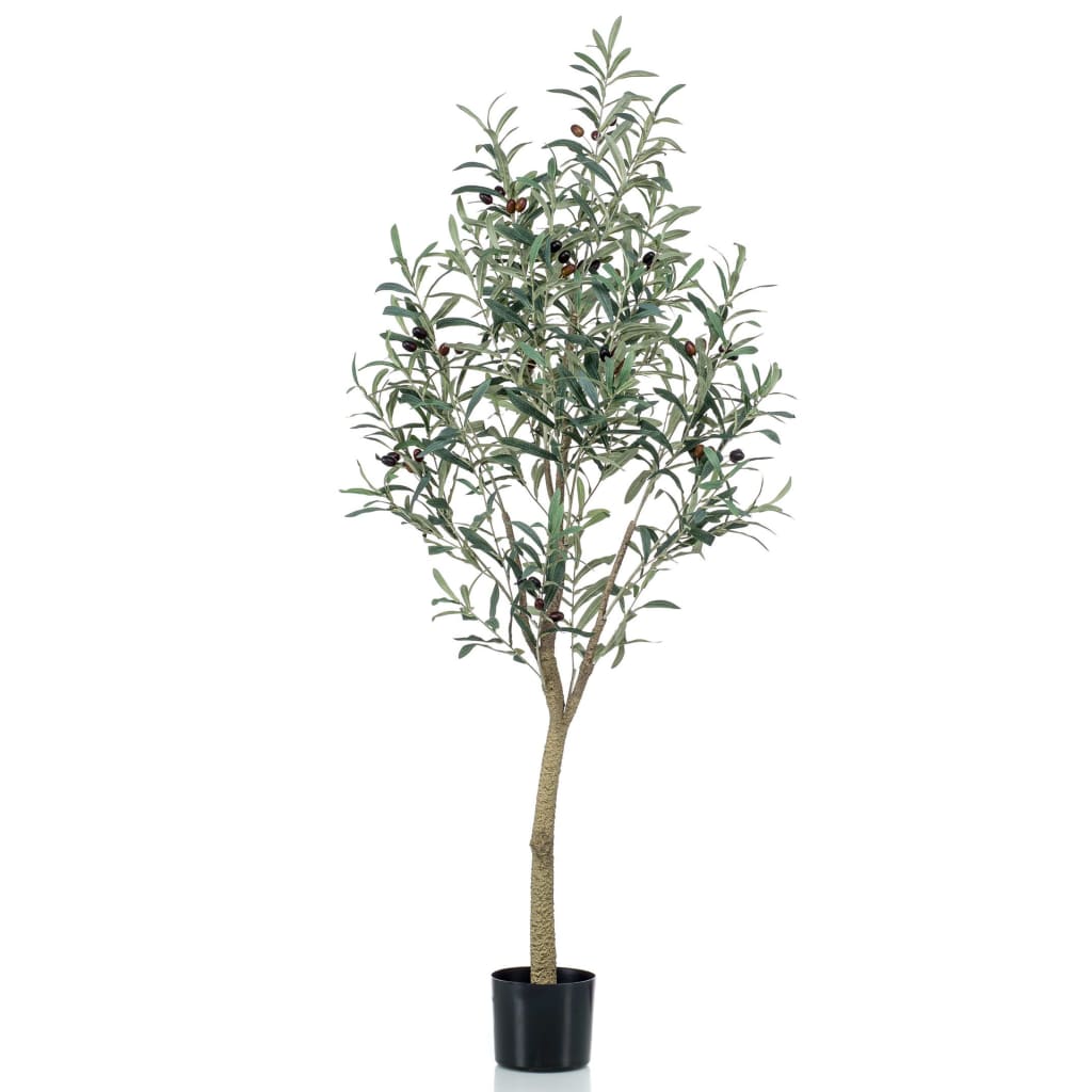 Kunstige planter blomster oliventre 140 cm i plastpotte